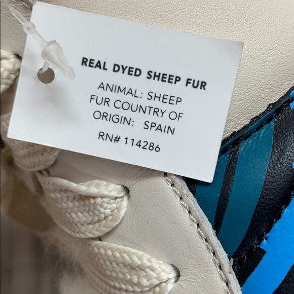 Coach Sheep Sherling Pointy Toe High Top Sneakers - Picture 7 of 8